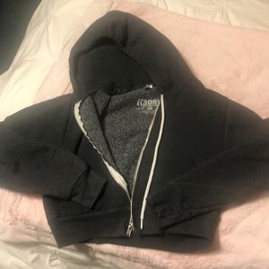 ((305)) FITNESS grey crop hoodie